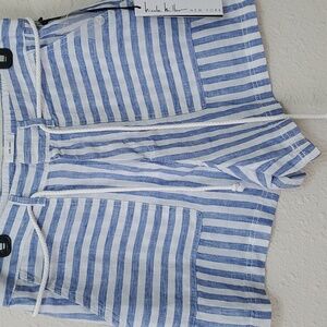 NICOLE MILLER WOMEN SUMMER SHORTS NAUTICAL LINEN SZ L NWT